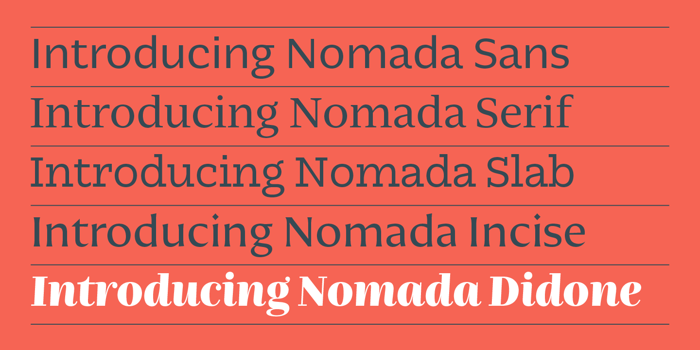 Пример шрифта Nomada Didone Bold Italic